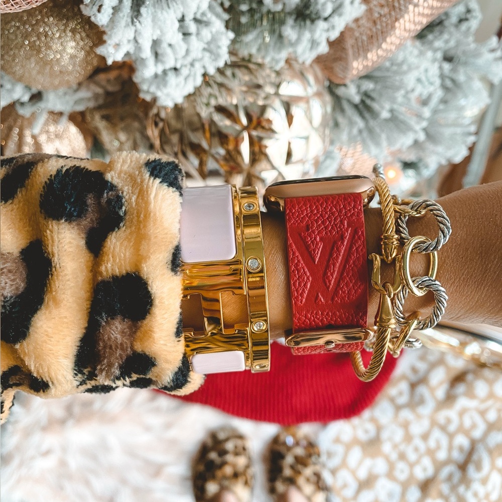 Red LV Apple Watch band